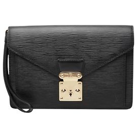 Sac Pochette Sellier Dragonne Louis Vuitton Epi Noir