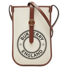 Bolsa de Ombro Burberry London England Logo Marrom