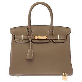 Hermès mala HERMES Birkin 30 em Couro Étoupe - 103921 Taupe