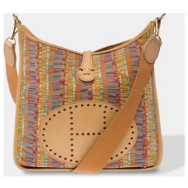 Hermès Bolsa HERMES Evelyne em Lona Bege - 103925 Bege