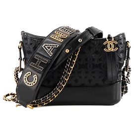 CHANEL - Borsa a tracolla Gabrielle Mini Chanel in pelle e tela nera edizione limitata Nero