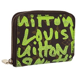 LOUIS VUITTON Monogram Graffiti Zippy Coin Purse Green M93709 LV Auth BA15548 Green Monogram