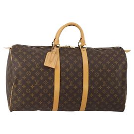 LOUIS VUITTON Monogram Keepall 55 Boston Bag M41424 LV Auth 200410SAV Monograma
