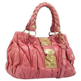 Borsa Miu Miu Matelassé in pelle 2way Rosa Tono Oro Auth 167626M Rosa Altro