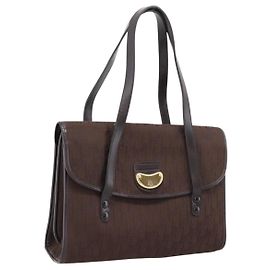 Sac à main Christian Dior Trotter Canvas Marron Or Auth 201513 Marron Doré