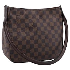 Bolsa de Ombro LOUIS VUITTON Damier Ebene Looping MM SPO LV Auth LN162 Damier ebene