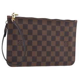 LOUIS VUITTON Damier Ebene Neverfull MM Pouch LV Auth 204437A Damier ebene