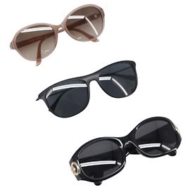 Christian Dior PRADA Salvatore Ferragamo Sunglasses 3 Set Black Auth BA15687 Brown Black