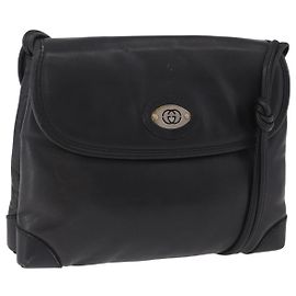 Borsa a tracolla GUCCI in pelle nera e oro 007 49 5548 Auth 203424 Nero D'oro