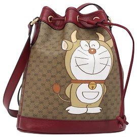 Borsa GUCCI Micro GG Supreme x Doraemon Fujiko Pro PVC Beige 655597 Auth 204039SM Beige D'oro