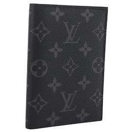 LOUIS VUITTON Monogram Eclipse Couverture Passpole NM Case M64501 Auth 204763V Monogramma