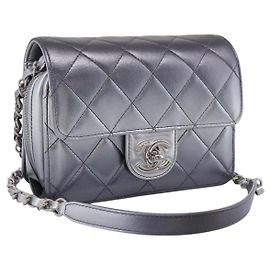 CHANEL Matelasse Like A Wallet Chain Bag Lamb Skin Green Gold CC Auth LN146SAM D'oro Verde