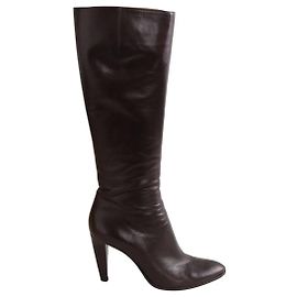 Stivali Sergio Rossi in pelle marrone Marrone