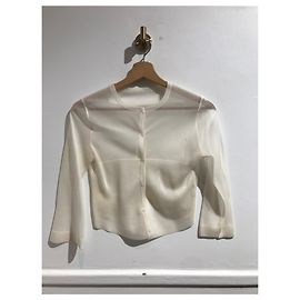 Alaïa Weste aus Seide Creme Roh