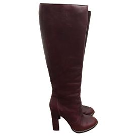 Bottes Lanvin bordeaux T.37,5 Bordeaux