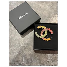 Broche Chanel CC multicolore Golden