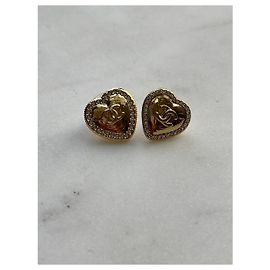 Pendientes Chanel corazón dorado Dorado