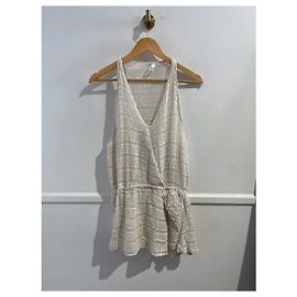 Iro kurzes Kleid beige V Ausschnitt XS Beige