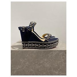 Sandali Christian Louboutin jeans T.41 Blu