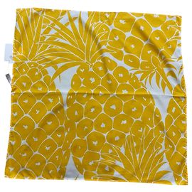 Lenço Eres de algodão motivo ananás amarelo Amarelo