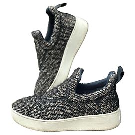 Sneakers Céline Pull-on in Tweed di Lana Nero Taglia 38 Nero