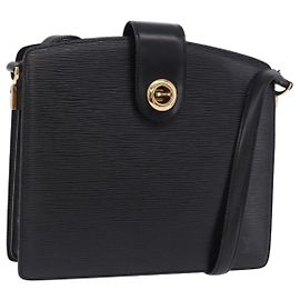 Bolsa de Ombro LOUIS VUITTON Epi Capuchin Preta M52342 LV Auth 202821 Preto
