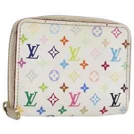 LOUIS VUITTON Monogram Multicolor Zippy Coin Purse White M93741 LV Auth 201382 Blanc