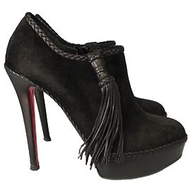 Boots Christian Louboutin noires T.38,5 Noir