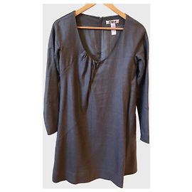 Chloé Kleid aus grauer Wolle mit langen Ärmeln Größe S Grau