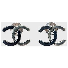 Pendientes Chanel bicolore Dorado