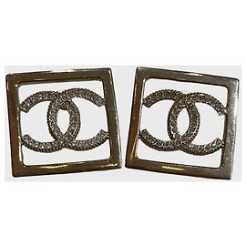 Boucles d'oreilles Chanel maxi CC Doré