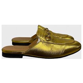 Mules Gucci Princetown dorate T.37 D'oro