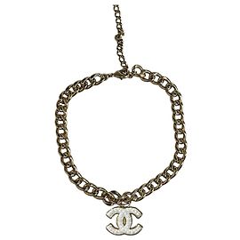 Collar Gargantilla Chanel CC Logo Metal Dorado Dorado