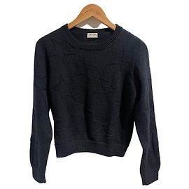 Autre Marque Pull Saint Laurent bleu marine T.L Bleu