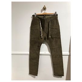 Pantalones Balmain Terciopelo T.36 Caqui
