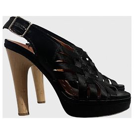 Sandálias Lanvin pretas T.36,5 Preto