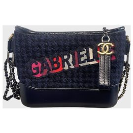 Sac Chanel Gabrielle tweed bleu Blue