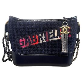 Sac Chanel Gabrielle tweed bleu Blue
