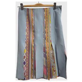 Emilio Pucci Blue Striped Cut-Out Skirt Blue