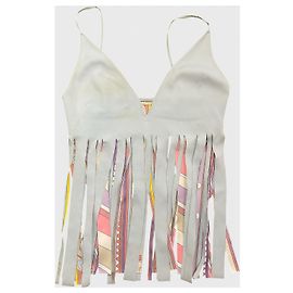 Emilio Pucci Blaues Polyester Top mit Cut-Out und Trägern Blau