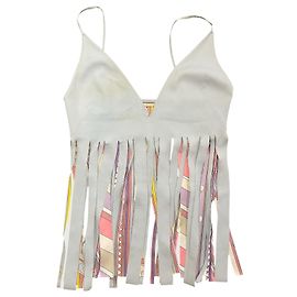 Top Emilio Pucci Azul de Poliéster com Alças e Cut-Out Azul