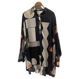 Autre Marque Blusa Munthe de viscose e seda padrões geométricos preto Preto