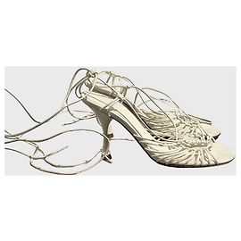 Sandales Bottega Veneta blanches T.37,5 Blanc