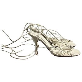 Sandali Bottega Veneta bianchi T.37,5 Bianco