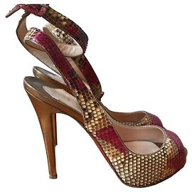 Décolleté Christian Louboutin python T.37,5 Verde