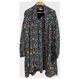 Balenciaga Blumenkleid Gr. S Blau
