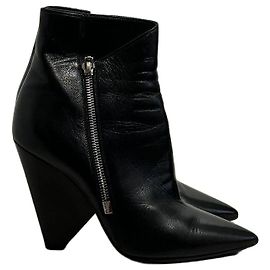 Autre Marque Stivaletti Saint Laurent zip nero T.38 Nero