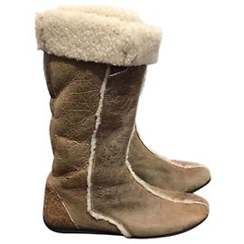 Bottes Prada beiges T.37 Beige