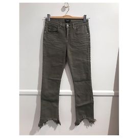Autre Marque Jeans Slim Heartless Cáqui de Algodão Caqui