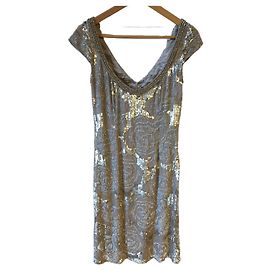 Vestido Jenny Packham plateado T.38 Plata